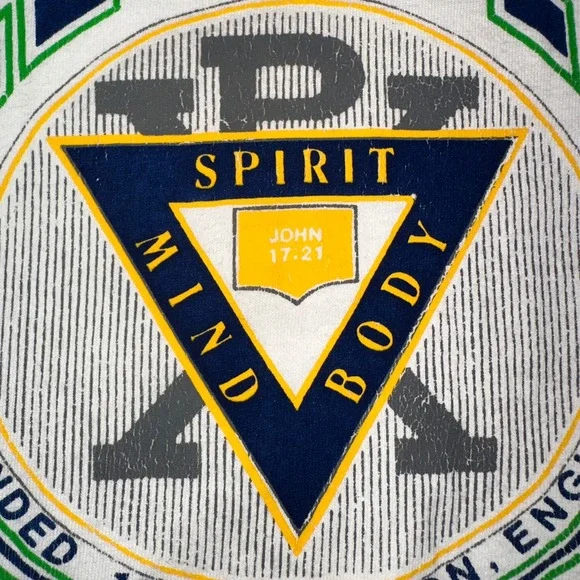 Vtg YMCA‎ Tank Top Jerzees L 90s Portland Maine Spirit Mind Body USA Made Logo